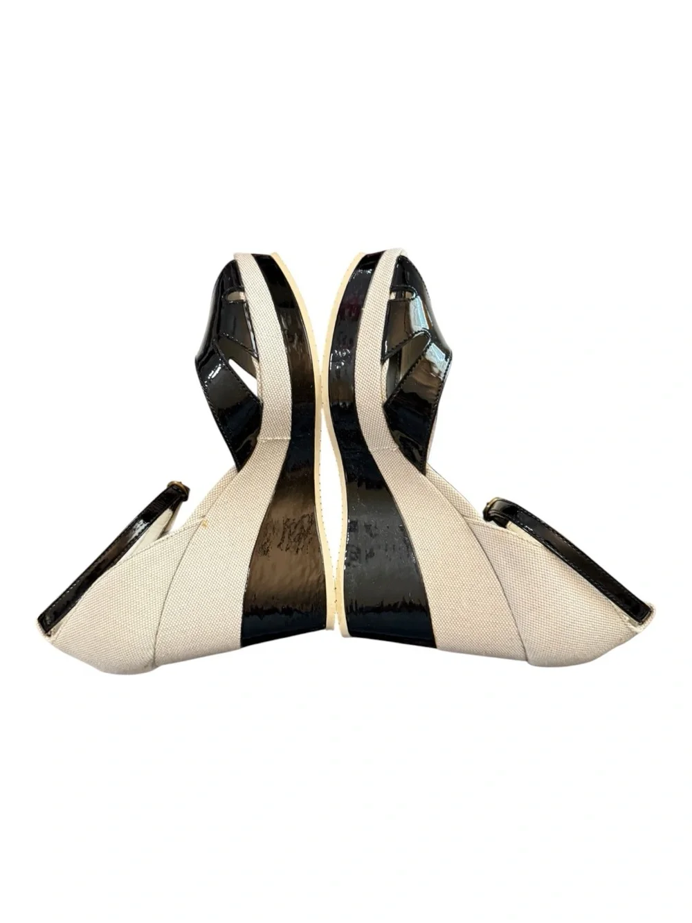 Hogan Block Sandal Ankle Strap Black Ivory EU 39 US 8 NIB